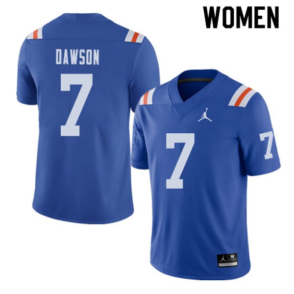 Jordan Brand Women #7 Duke Dawson Florida Gators Throwback Alternate College Football Jerseys Royal
